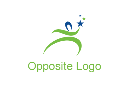 abstract person reach the stars symbol