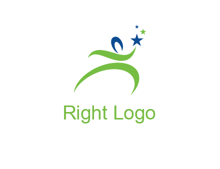 abstract person reach the stars symbol