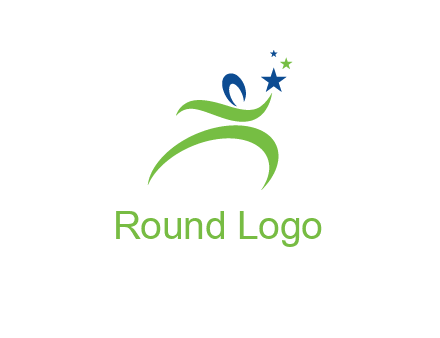 abstract person reach the stars symbol
