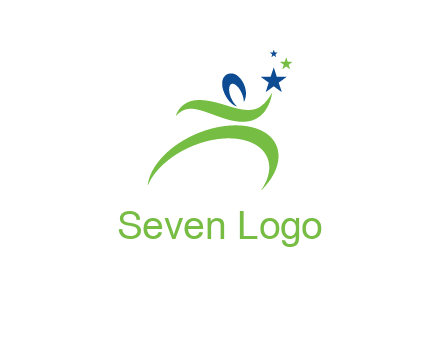 abstract person reach the stars symbol
