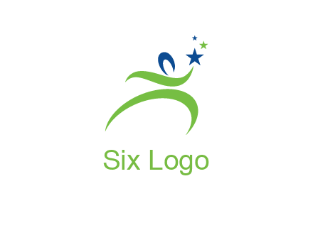 abstract person reach the stars symbol