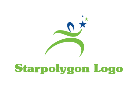 abstract person reach the stars symbol