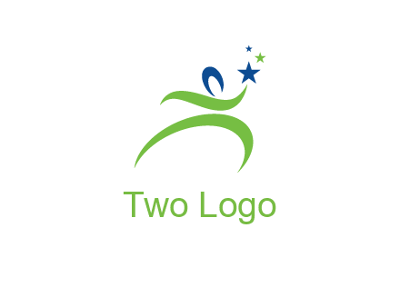 abstract person reach the stars symbol