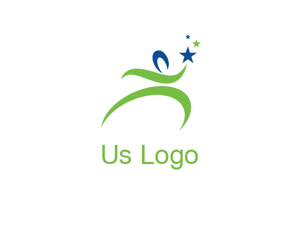 abstract person reach the stars symbol