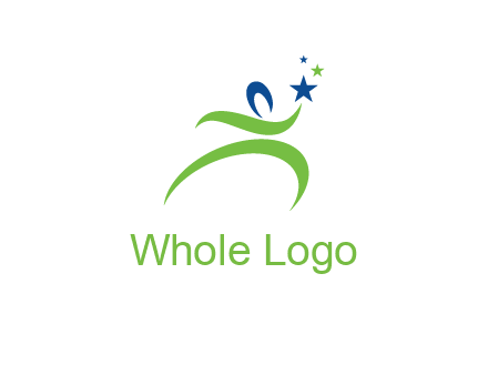 abstract person reach the stars symbol