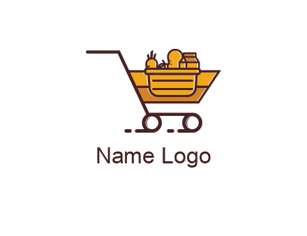groceries in shopping cart