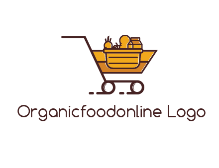 groceries in shopping cart