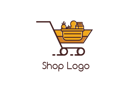 groceries in shopping cart