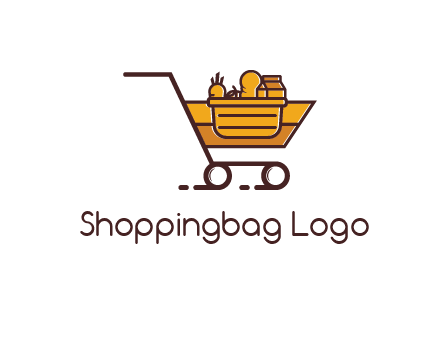 groceries in shopping cart