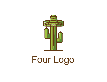 cactus wearing Mexican hat