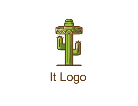 cactus wearing Mexican hat
