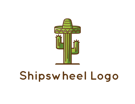 cactus wearing Mexican hat