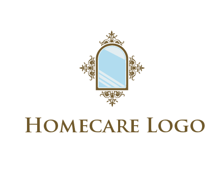 wall mirror with ornamental frame