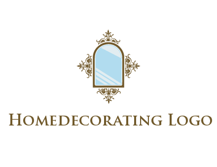 wall mirror with ornamental frame