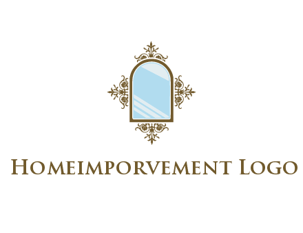 wall mirror with ornamental frame