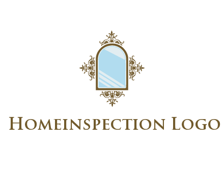 wall mirror with ornamental frame