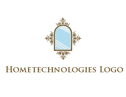 wall mirror with ornamental frame