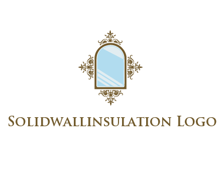 wall mirror with ornamental frame