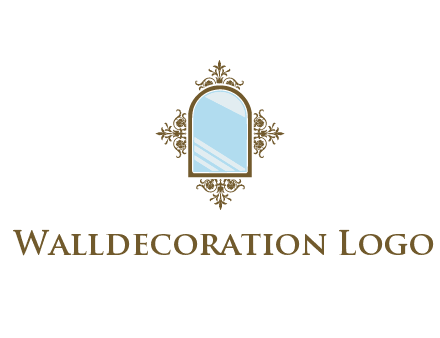 wall mirror with ornamental frame