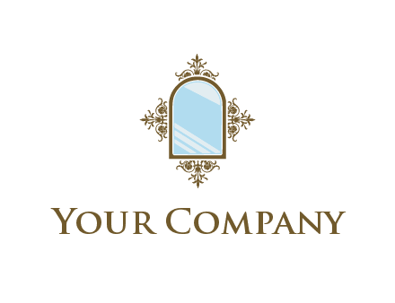 wall mirror with ornamental frame