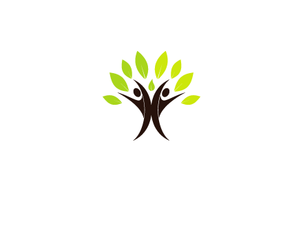 tree made of two abstract person graphic
