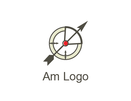 arrow across compass