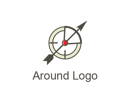 arrow across compass