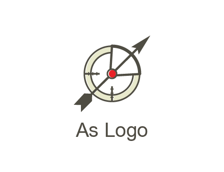 arrow across compass