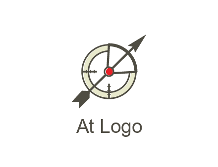 arrow across compass