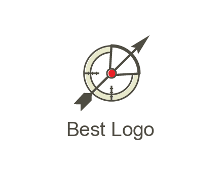 arrow across compass