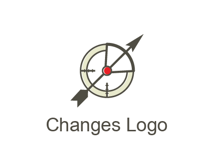 arrow across compass