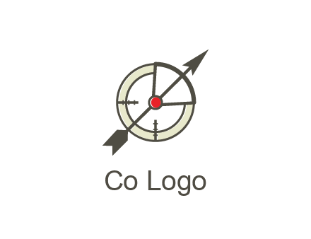 arrow across compass