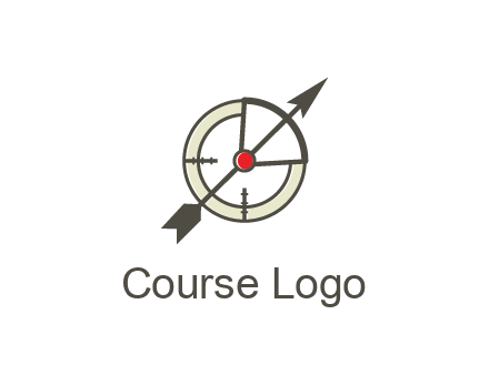 arrow across compass