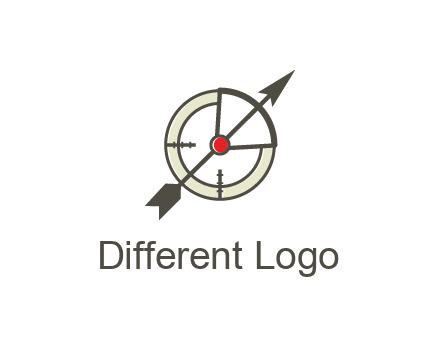 arrow across compass