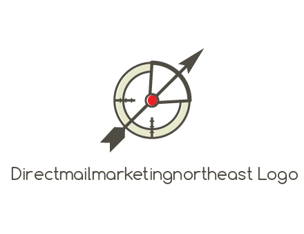 arrow across compass