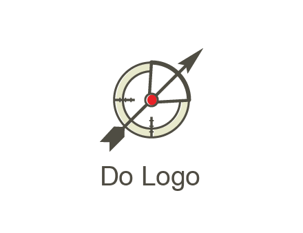 arrow across compass