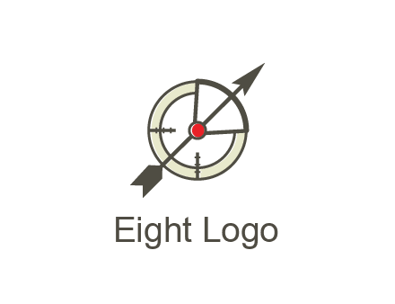 arrow across compass