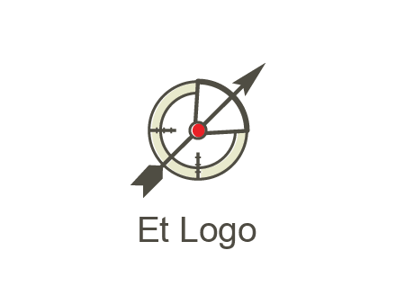 arrow across compass