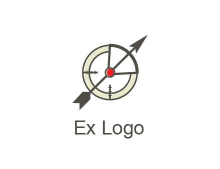 arrow across compass