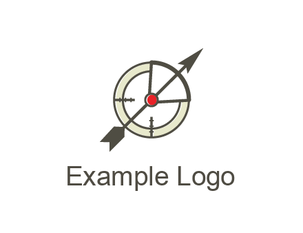 arrow across compass