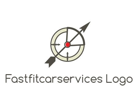 arrow across compass
