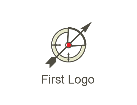 arrow across compass