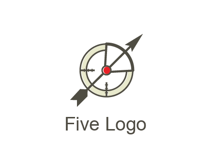 arrow across compass