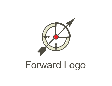 arrow across compass