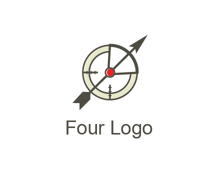 arrow across compass
