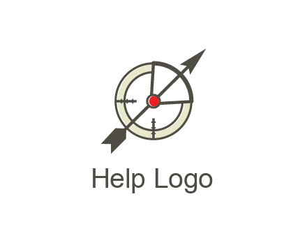 arrow across compass