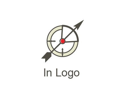 arrow across compass