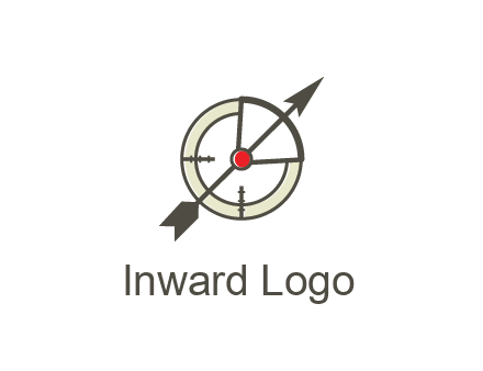 arrow across compass