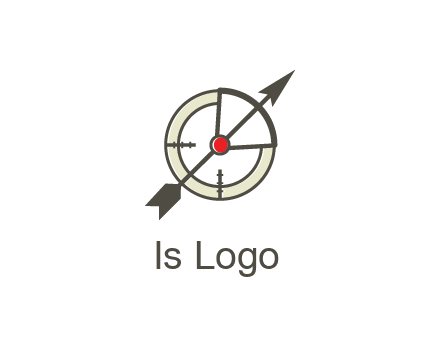 arrow across compass