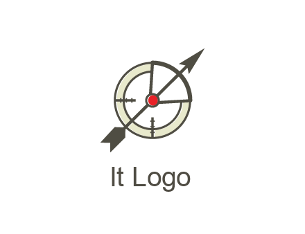 arrow across compass